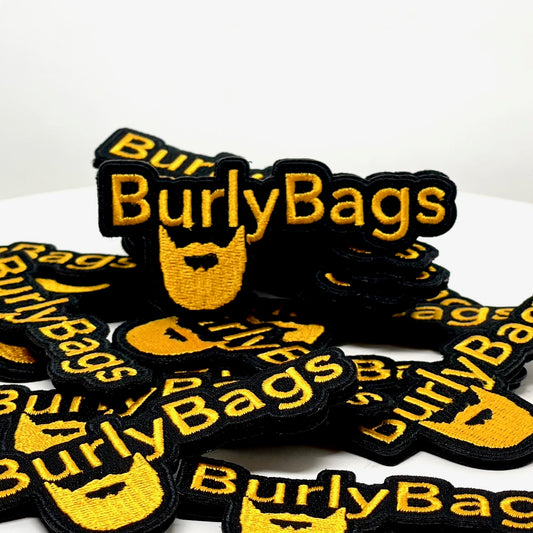 Burly Bags Embroidered Logo Patch Black/Gold